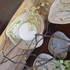 Schale, Teller Nr. 124, Ablage, Kerzenhalter, Leuchter, Dekoration, Unikat, Handarbeit, ca. D= 12,5 cm