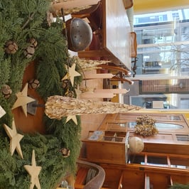 Tannenbaum groß, Nr.166, Steinzeug Keramik, Unikat, Dekoration, Geschenk, D= 6,5 cm, H= 28 cm