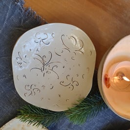 Elegante kleine Unikat-Schale Nr. 176, Teller, Ablage, 14-15 76 cm, Unikat, dicht gebrannt, Tischdekoration, Geschenk, Geburtstag