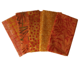 Stoffpaket Batik Orange, Fat Quarter