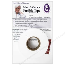 Batting Tape Fusible Non Woven, 1 Rolle 1in x 30yds, Marti Michel