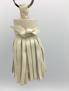 Leather Tassle, offwhite