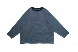 Pin stripe cut off long tee BLACK（ブラック）