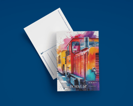 Postkarte Aquarell Kleinbahn hoch (Art.-Nr. 10013)