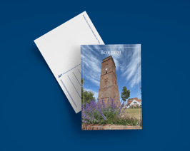 Postkarte Alter Leuchtturm Lavendel hoch (Art.-Nr. 20016)