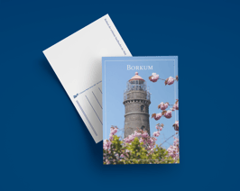 Postkarte Neuer Leuchtturm Kirschblüten hoch (Art.-Nr. 20008)