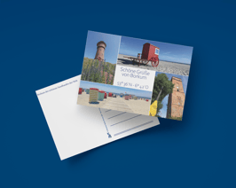 Postkarte Collage Strandzelte quer (Art.-Nr. 31004)