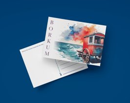 Postkarte Aquarell Badekarre quer (Art.-Nr. 10001)