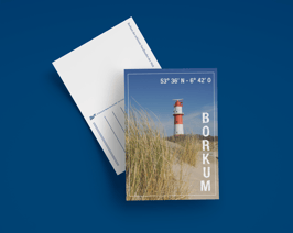 Postkarte Elektrischer Leuchtturm Koordinaten hoch (Art.-Nr. 30018)