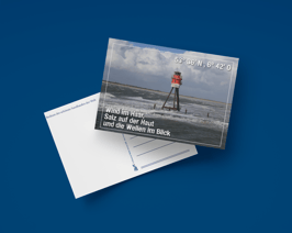 Postkarte Wind im Haar quer (Art.-Nr. 30006)