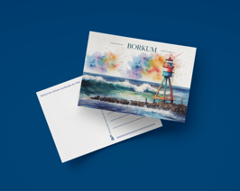 Postkarte Aquarell Fischerbalje quer (Art.-Nr. 10002)