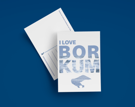 Postkarte I love Borkum 2 hoch (Art.-Nr. 30015)