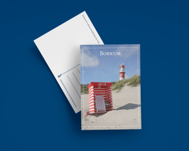 Postkarte Strandzelt Elektrischer Leuchtturm hoch (Art.-Nr. 20011)