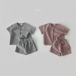 ベビーストライプシャツセットアップ