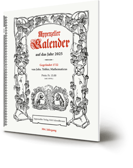 Appenzeller Kalender 2026 mit Strickanleitung Bufis (Bunte Figuren)