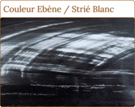 Plaque en corne - couleur ébène strié blanc