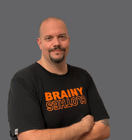 BRAINYCLOTHES U  BLACK/ORANGE