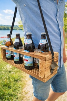 Bierflaschenträger geflammt 50 x 14 x 13,5 cm