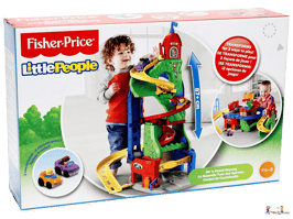 Fisher-Price Hochhaus Rennbahn Parkhaus grün