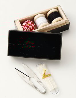 小さなお針箱  漆／黒