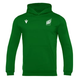MACRON Banjo Hero Hoodie grün mit Brühler TV Logo, Turnen-Logo und Wunschname