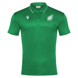 MACRON Draco Hero Polo-Shirt grün mit kleinem Brühler TV Logo und Wunschname