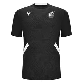 MACRON Shedir Sport-Shirt schwarz mit kleinem Brühler TV Logo und Wunschname