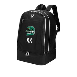 MACRON Academy Evo Rucksack schwarz mit Falcons-Logo und Wunschnummer oder -initialen