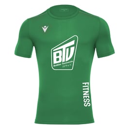 MACRON Rigel Hero Sport-Shirt grün kurzarm mit großem Brühler TV Logo und Fitness-Schriftzug