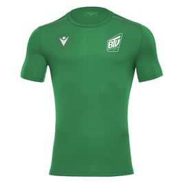 MACRON Rigel Hero Sport-Shirt grün kurzarm mit kleinem Brühler TV Logo und Wunschname