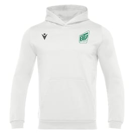 MACRON Banjo Hero Hoodie weiß mit Brühler TV Logo, Handball-Schriftzug und Wunschname