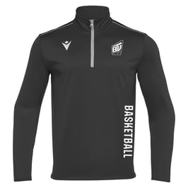 MACRON Havel 1/4 Zip-Hoodie schwarz mit Brühler TV Logo, Basketball-Schriftzug und Wunschname