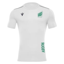MACRON Rigel Hero Sport-Shirt Kids weiß kurzarm mit kleinem Brühler TV Logo und Rugby-Schriftzug