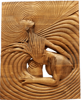 Bild aus Holz Zärtlichkeit Wohndekor Wanddekor