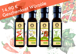 Geschenkset 4 x 100 ml Würzöle