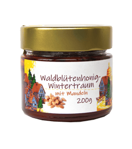 Gewürzter Waldblütenhonig mit Mandeln 200 g