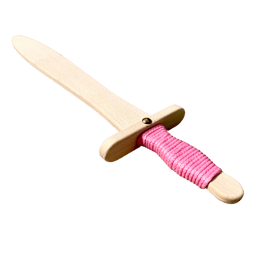 Holzschwert IDA, rosa mit Schnurumwicklung