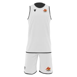 MACRON X500 Wendeset (Trikot + Shorts) schwarz/weiß mit kleinem Kangaroos Logo und Wunschname