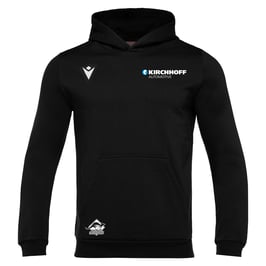 MACRON Banjo Hero Hoodie schwarz mit kleinem Kangaroos Logo, Sponsor und Wunschname