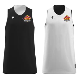 MACRON X500 Wendeshirt schwarz-Weiß mit Iserlohn Kangaroos Logo und Wunschname