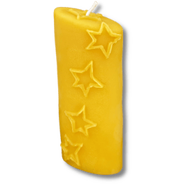 Sterne, oval - Bienenwachskerze