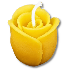 Rose, geschlossen - Bienenwachskerze