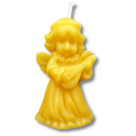 Engel mit Laute - Bienenwachskerze
