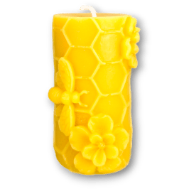 Stumpen Honigbiene - Bienenwachskerze