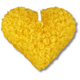 Blütenherz, groß - Bienenwachskerze