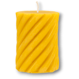 Stumpen gedreht, groß  - Bienenwachskerze