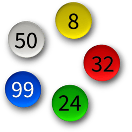 Opalith Zeichenplättchen 1 - 100