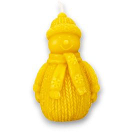 Schneemann - Bienenwachskerze