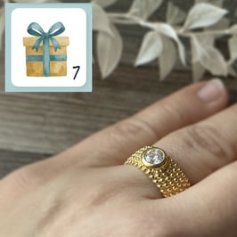 FINGERRING vergoldet mit Zirkonia "Celestial Spark"