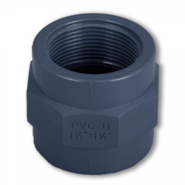 1 1/2" PVC Gewindemuffe mit beidseitigem Innengewinde